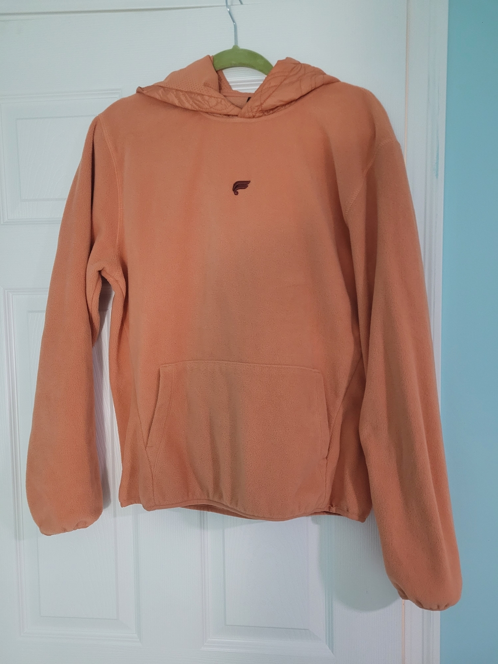 Men's Hooded Fleece Pullover Sweater in Orange